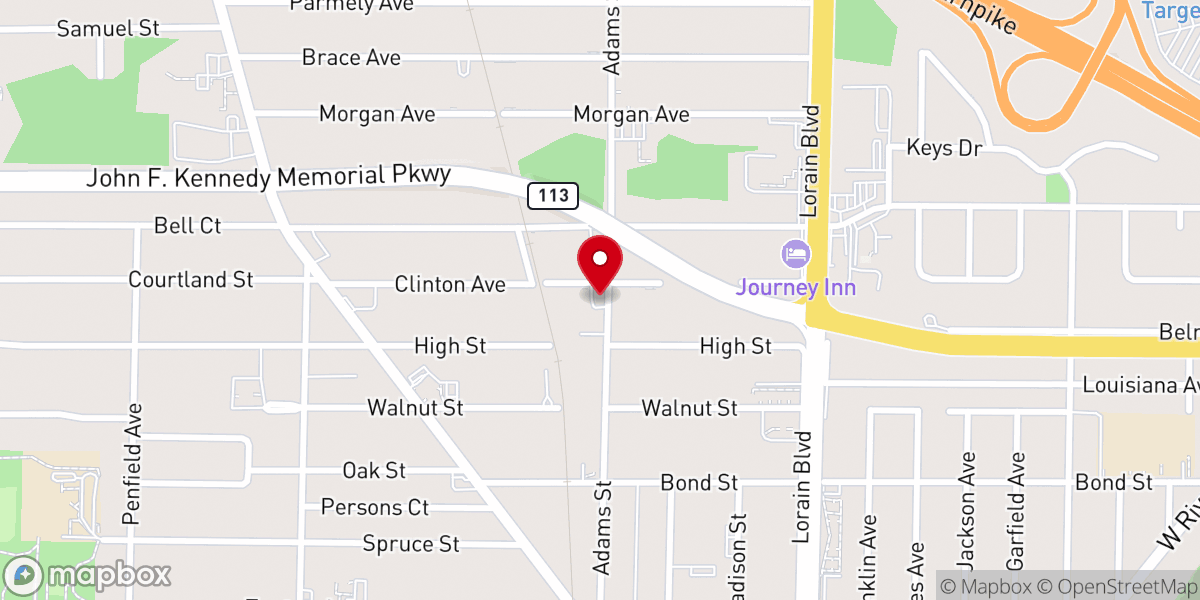 Map showing location of Church of the New Harvest