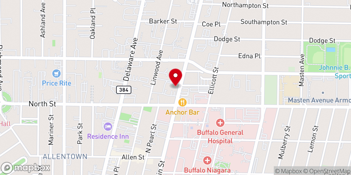 Map showing location of Holy Trinity Lutheran Church