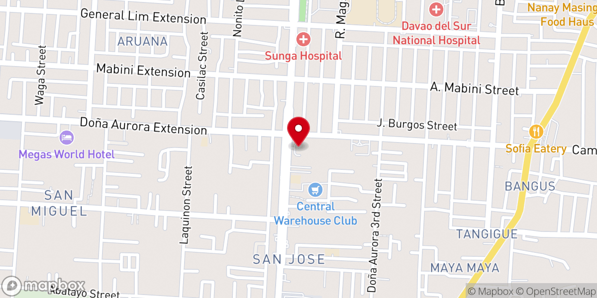 Map showing location of San Isidro Labrador Parish