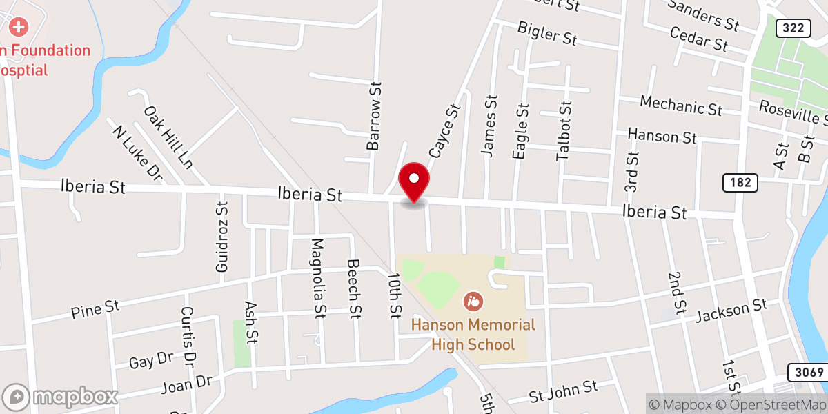 Map showing location of Triumph Baptist Church