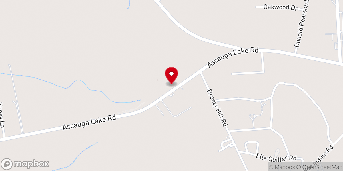 Map showing location of Breezy Hill Baptist Church