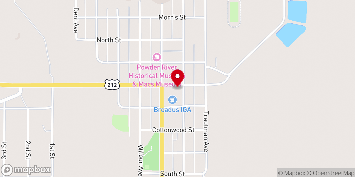 Map showing location of St Vincent De Paul of Broadus