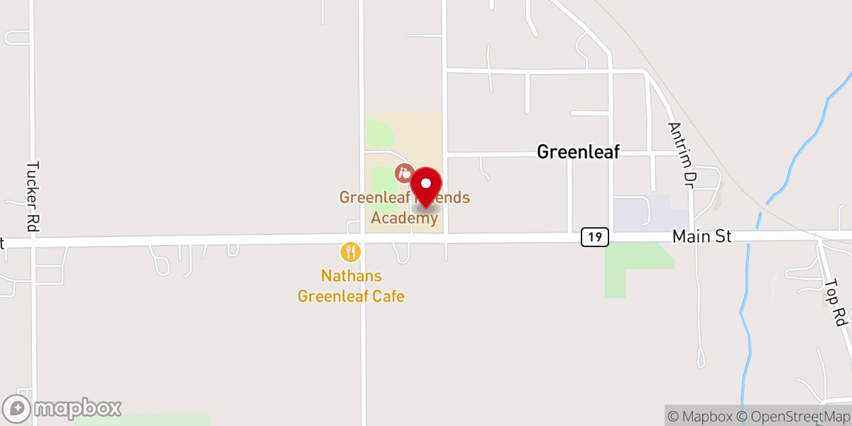 Map showing location of Greenleaf Friends Church