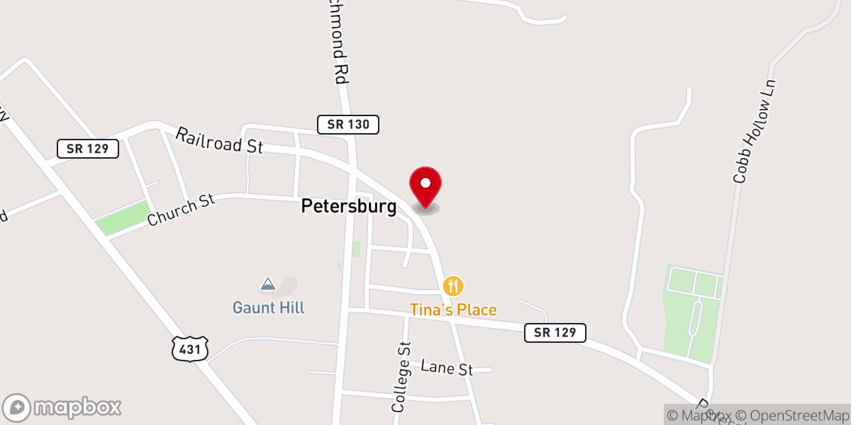 Map showing location of Caldwell United Methodist Church