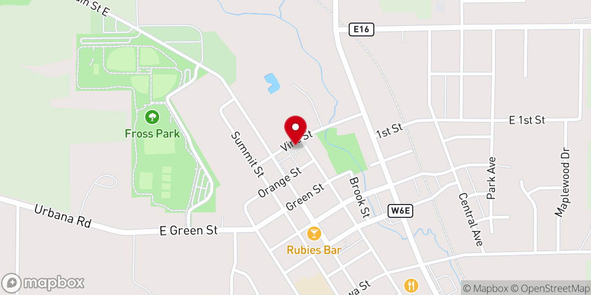 Map showing location of St. John Lutheran Church