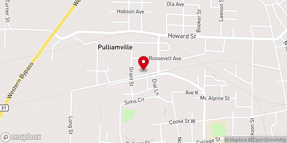 Map showing location of Lillie Hill Baptist Church