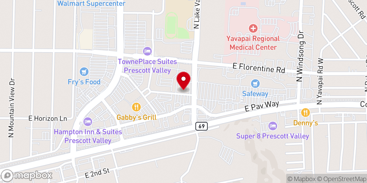 Map showing location of Heights Church - Prescott Valley