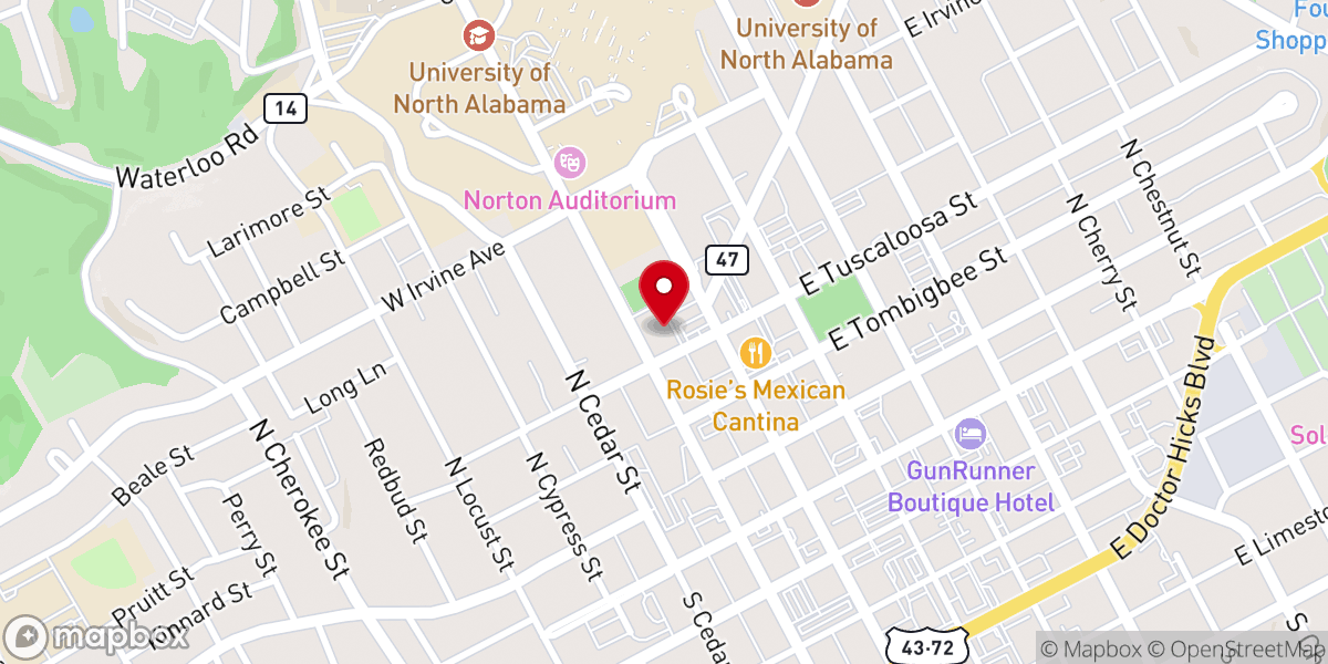 Map showing location of Trinity Episcopal Church