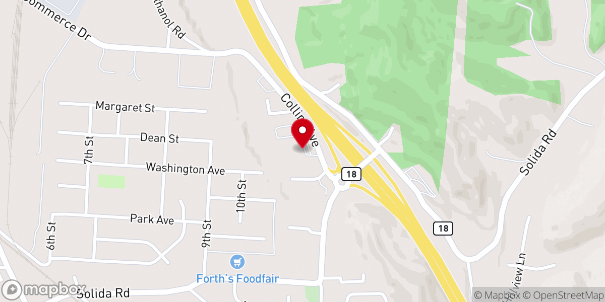 Map showing location of First Southern Baptist Chapel