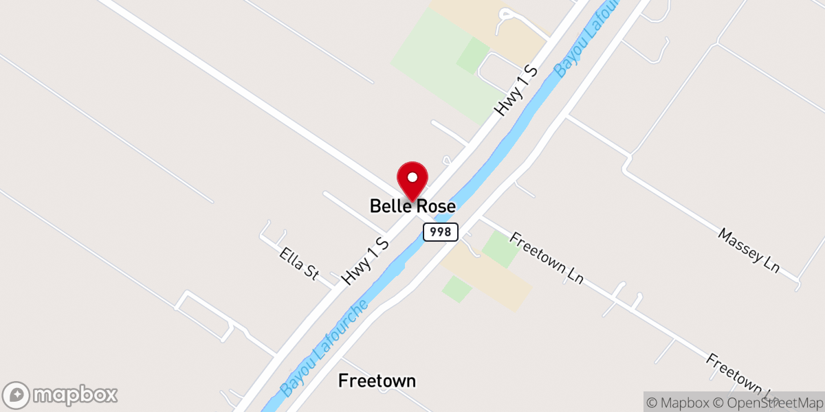 Map showing location of Belle Rose
