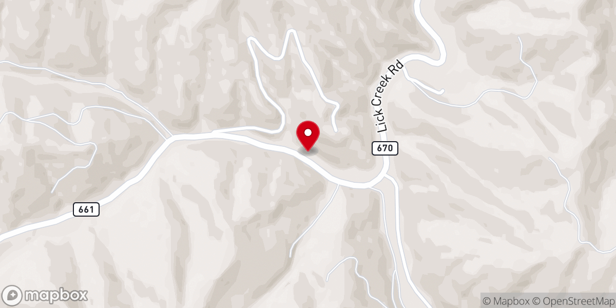 Map showing location of Lick Creek Church