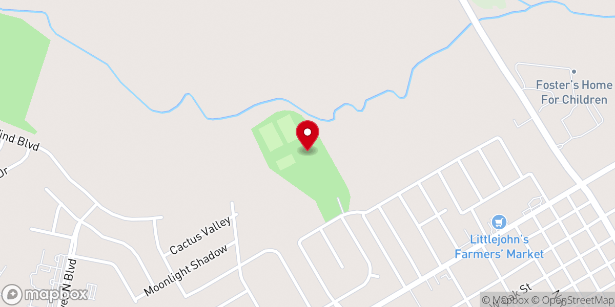 Map showing location of Stephenville Soccer Complex