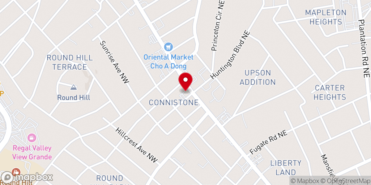 Map showing location of Northminister Presbyterian Church