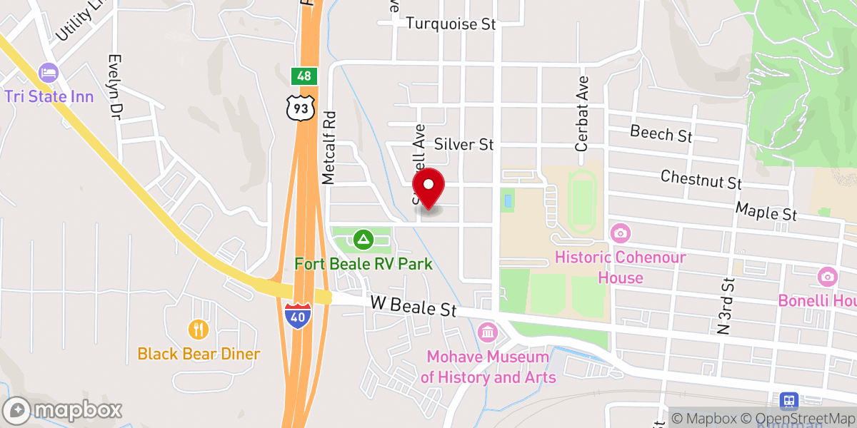 Map showing location of Calvary Chapel Kingman