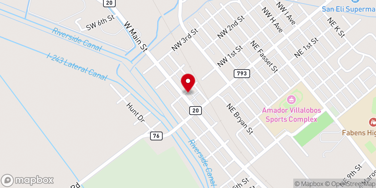 Map showing location of Our Lady of Guadalupe Catholic Church