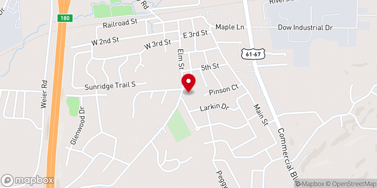Map showing location of Community Bible Church of Pevely