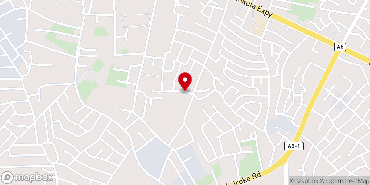Map showing location of Shalom Baptist Church, Ali-Isiba, Ota