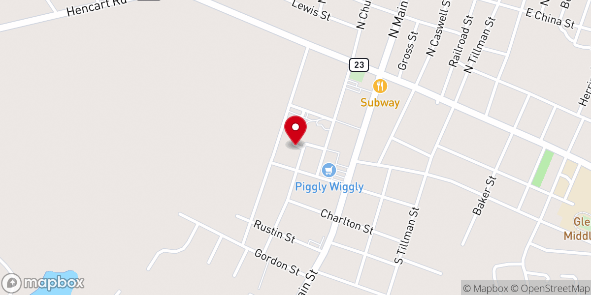 Map showing location of Lighthouse Baptist, Glennville
