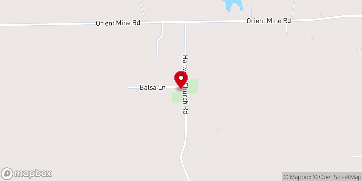 Map showing location of Lake Creek Church