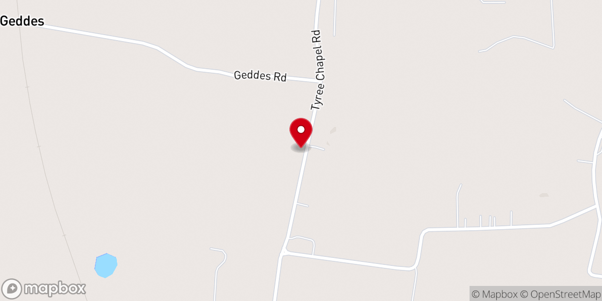 Map showing location of Tyree Chapel