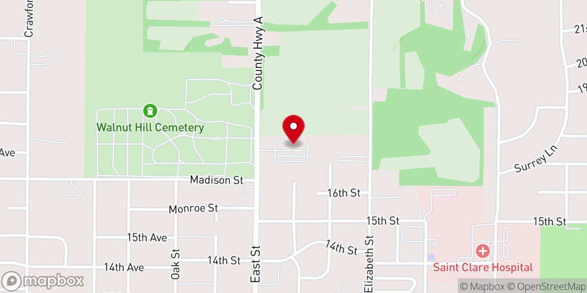 Map showing location of Walnut Hill Bible Church