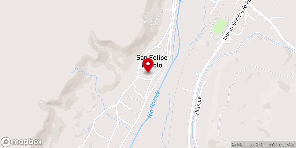 Map showing location of Church of San Felipe Pueblo