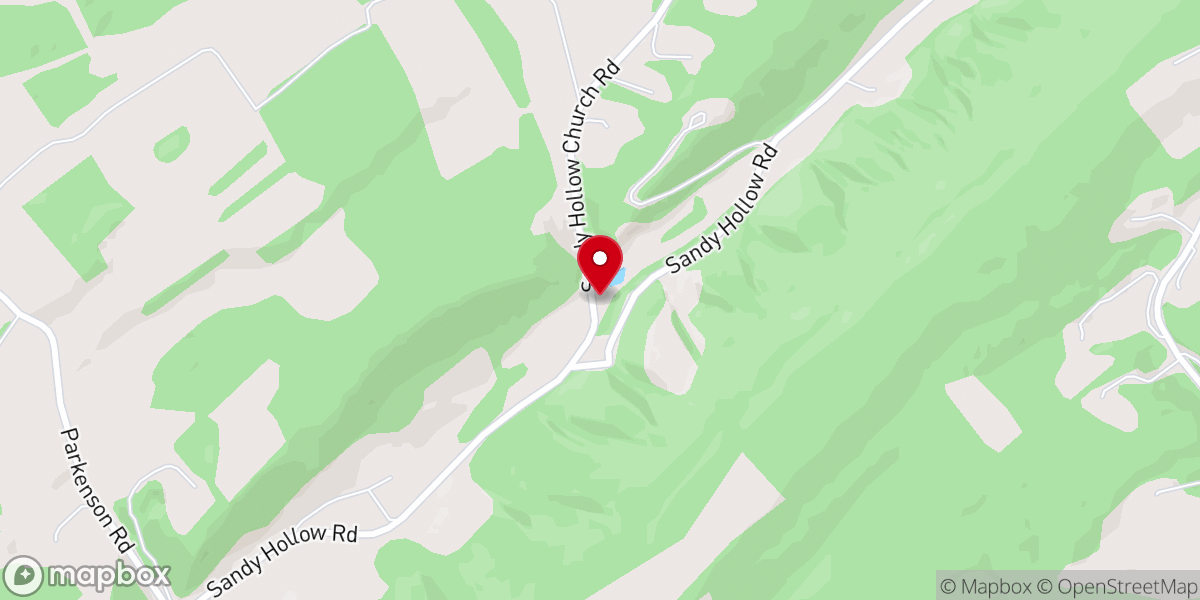 Map showing location of Sandy Hollow Church