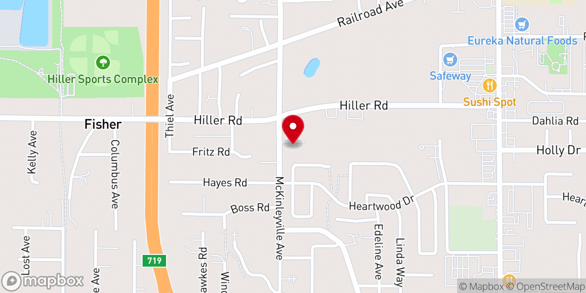 Map showing location of Catholic Church of Christ the King
