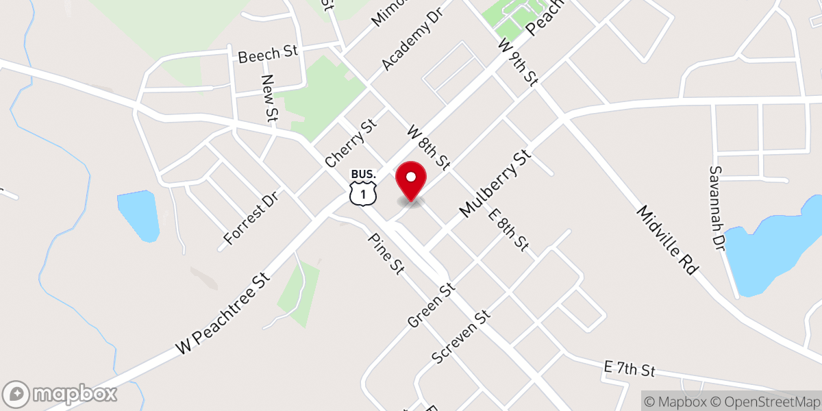 Map showing location of Louisville Baptist Church