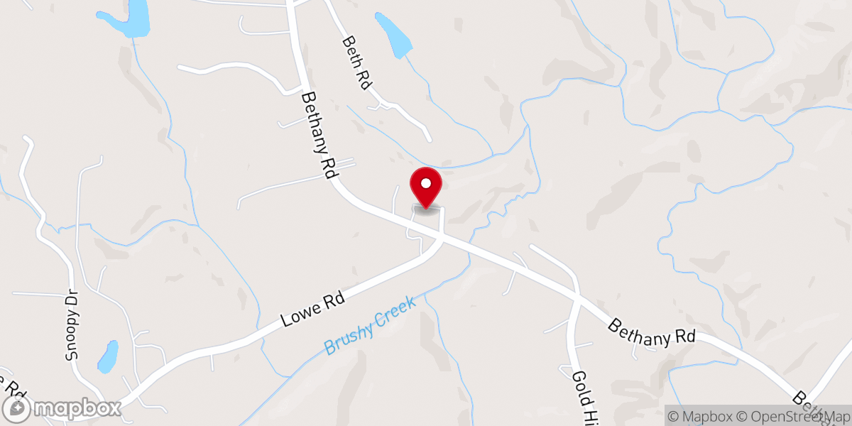 Map showing location of New Light Holiness Church
