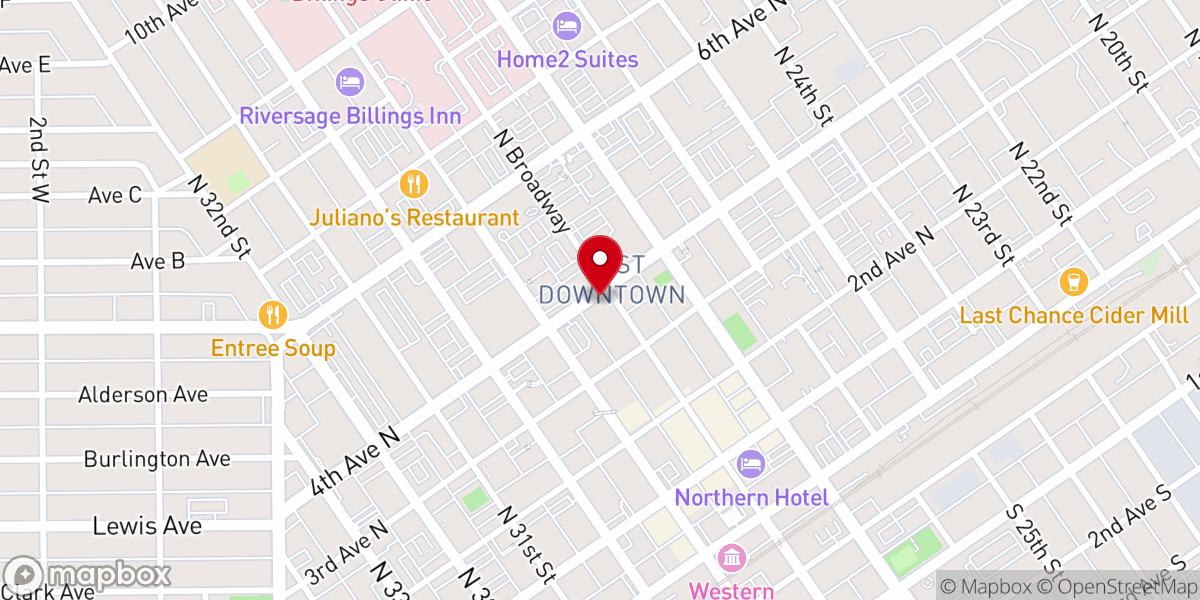 Map showing location of First United Methodist Church Of Billings