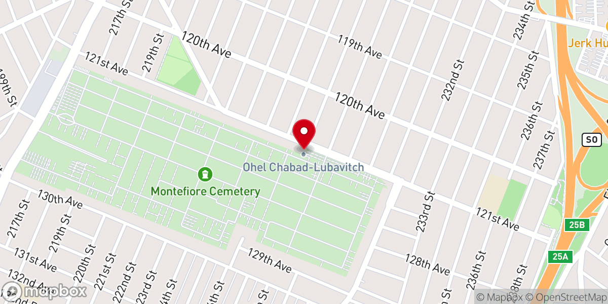 Map showing location of The Lubavitcher Rebbe's Resting Place