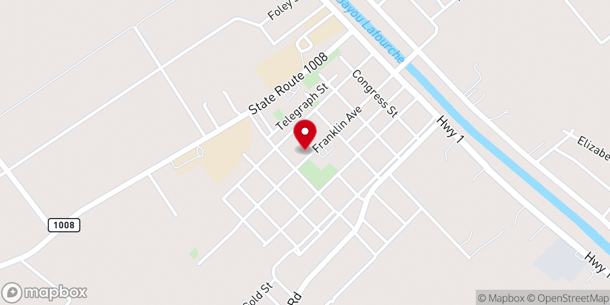 Map showing location of Napoleonville