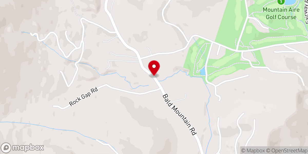 Map showing location of Bald Mountain Church