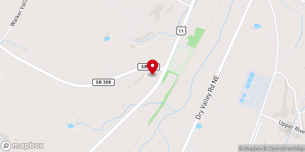 Map showing location of Charleston Cumberland Presbyterian Church