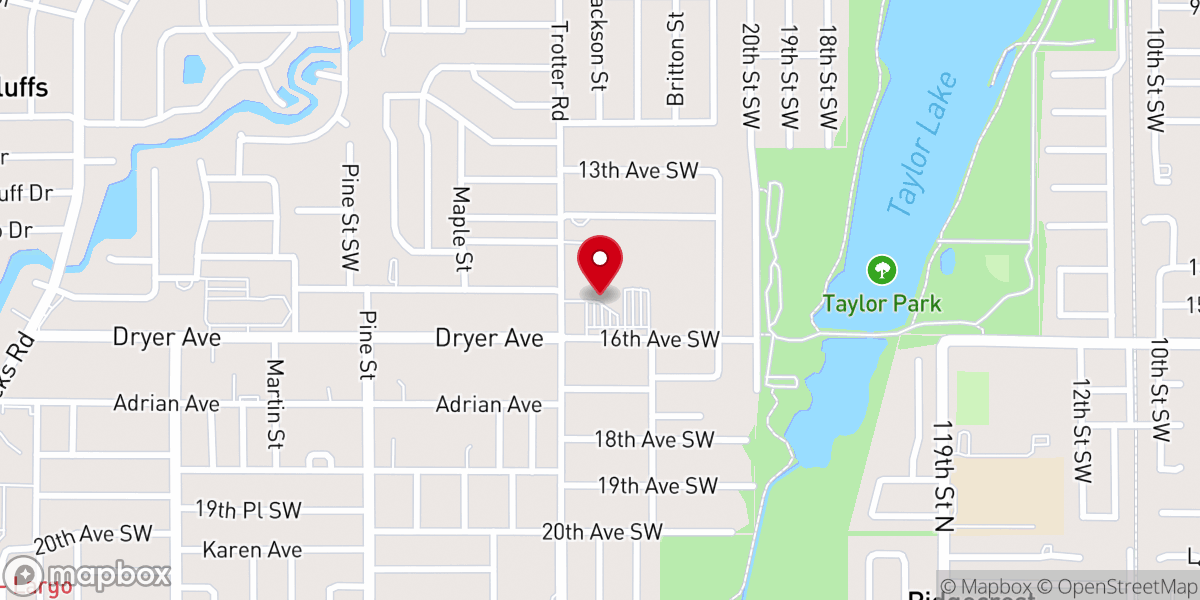 Map showing location of St. Patrick Church