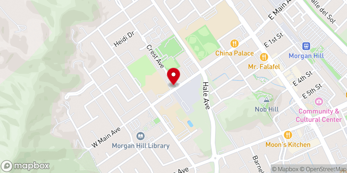 Map showing location of Community Christian - Morgan Hill