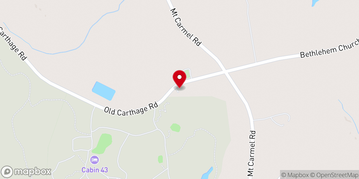 Map showing location of Mount Carmel Church