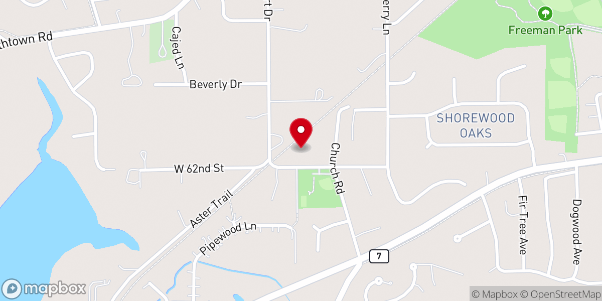 Map showing location of Minnewashta Church
