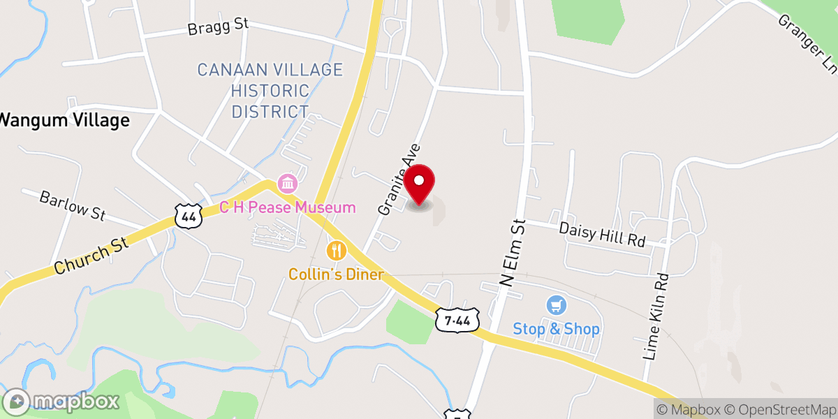 Map showing location of Pilgrim House of the North Canaan Congregational Church
