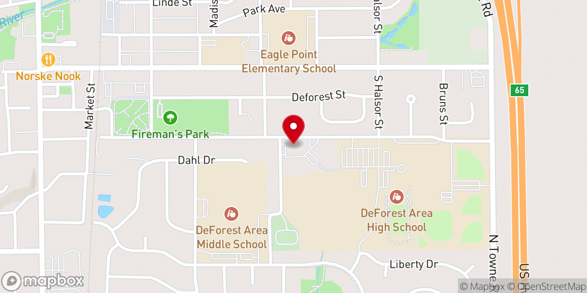 Map showing location of St Olaf Parish Center