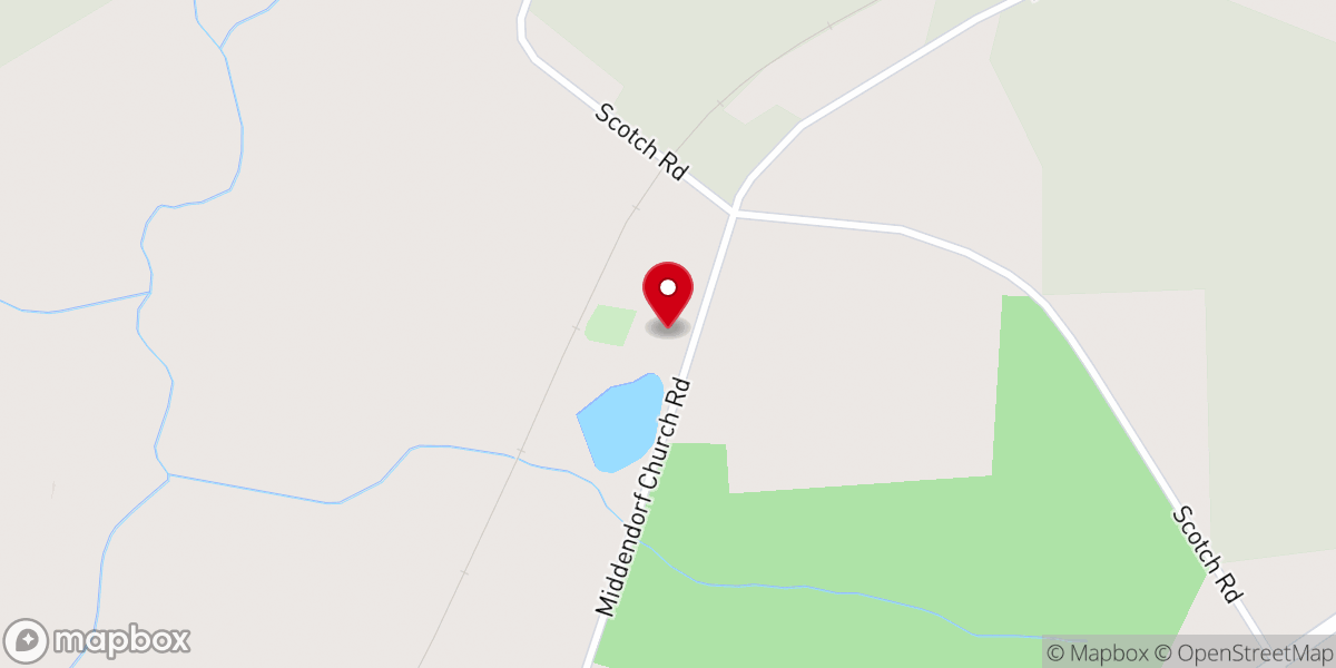 Map showing location of Middendorf Baptist Church