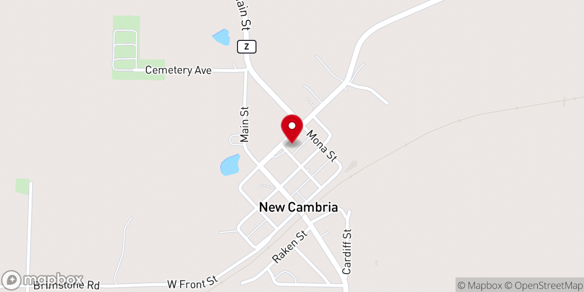 Map showing location of United Larger Parish Of New Cambria