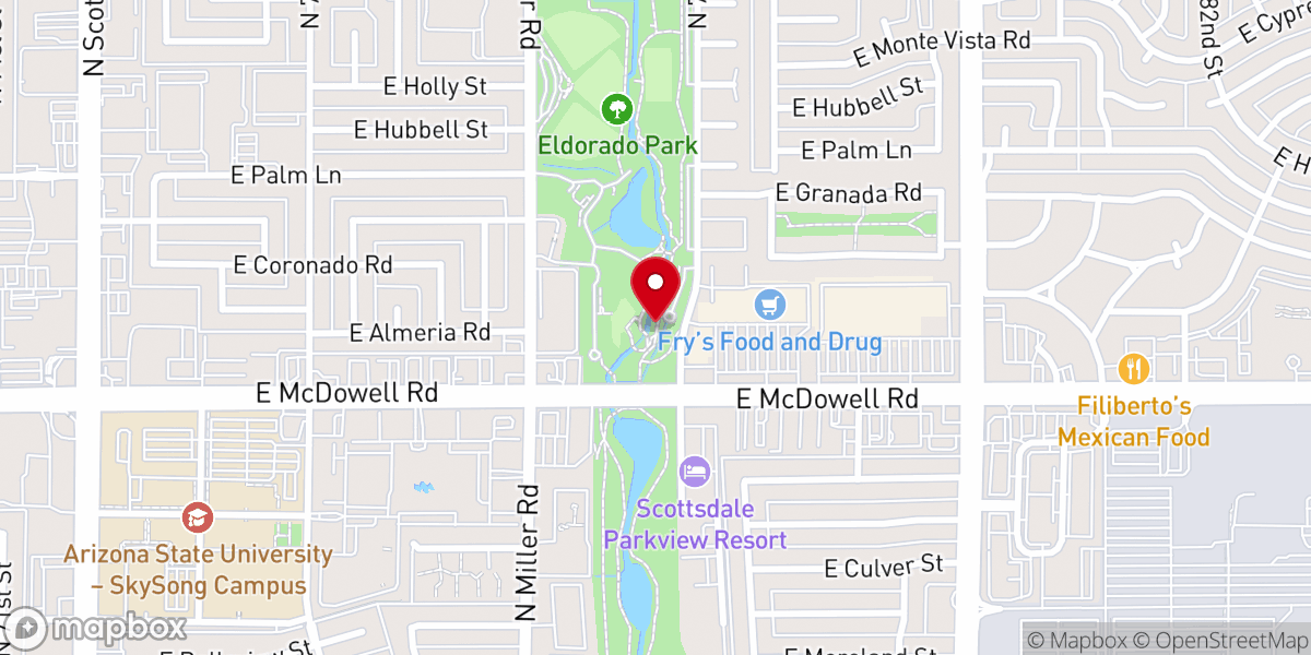 Map showing location of New Life Community Church of Scottsdale