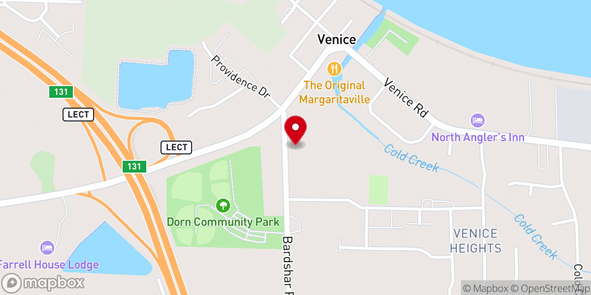 Map showing location of Trinity Lutheran Church