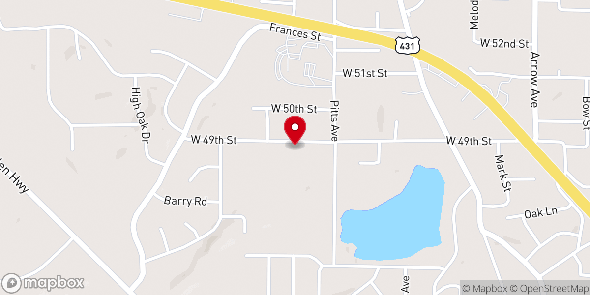 Map showing location of Forty Ninth Street Baptist Church