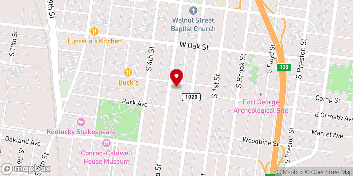 Map showing location of First Church of Christ Scientist