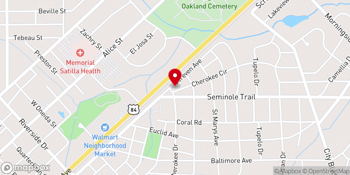 Map showing location of Comfort Chapel Progressive Primitive Baptist Church