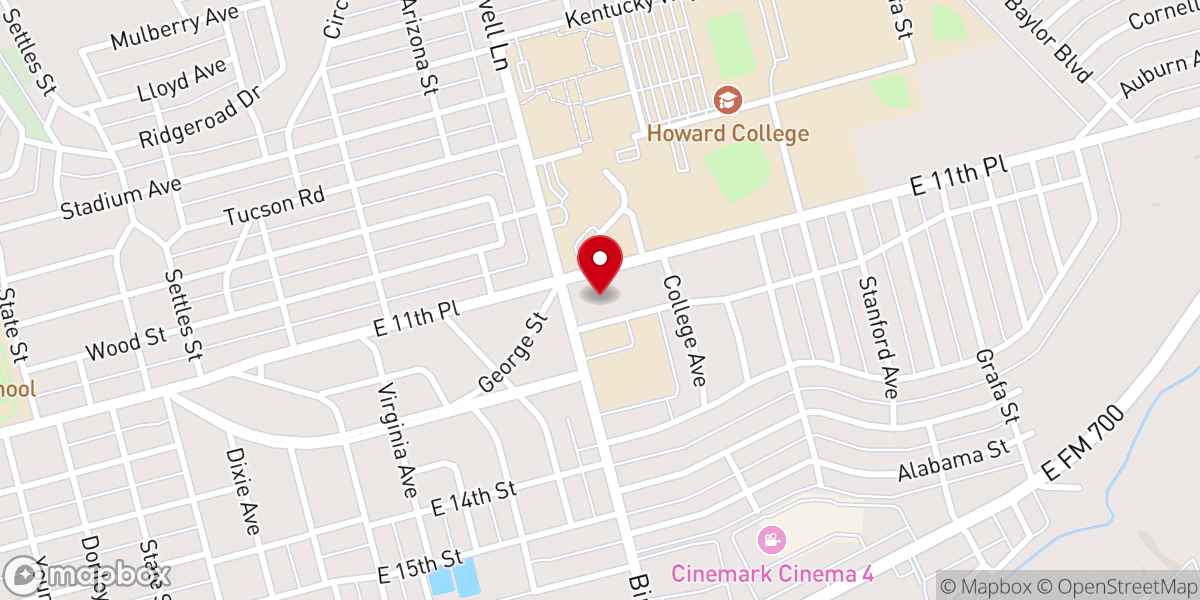 Map showing location of College Baptist Church