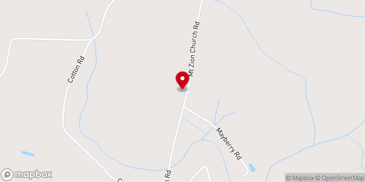 Map showing location of Mount Zion Church